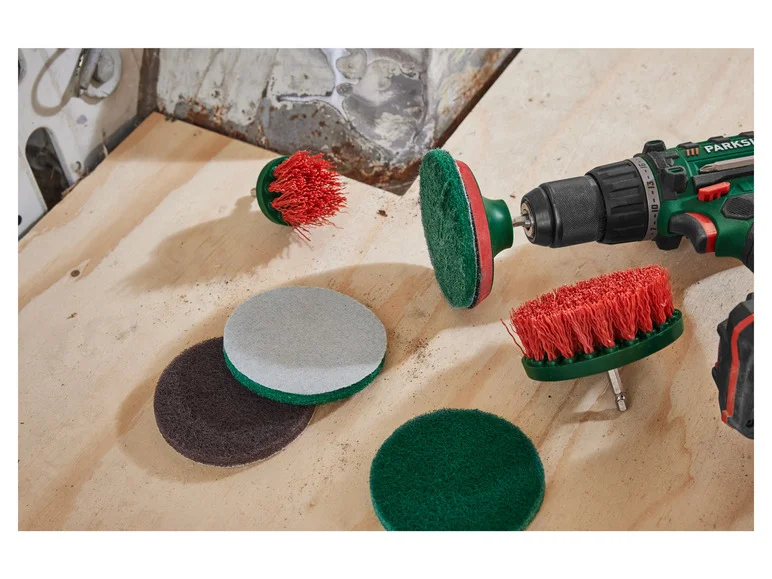 PARKSIDE Set d'embouts à brosse et de tampons abrasifs. 14 pièces