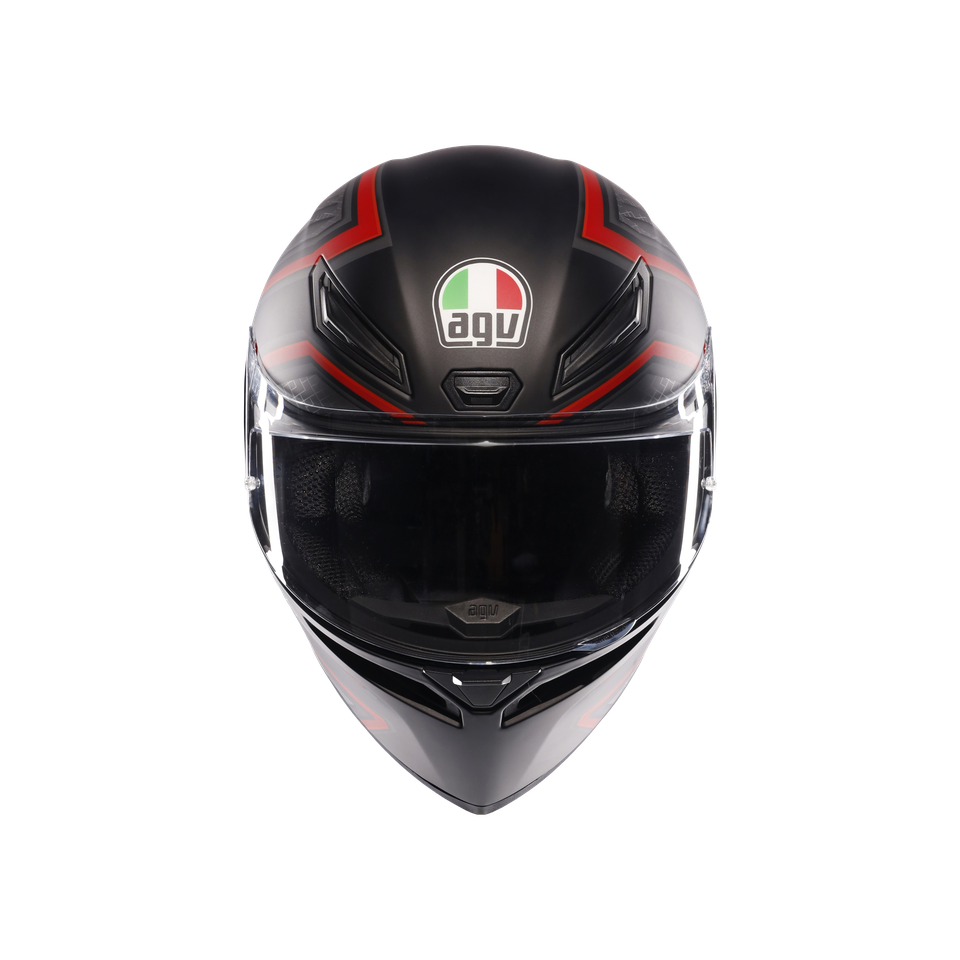 K1 S SLING MATT BLACK/RED - MOTORBIKE FULL FACE HELMET E2206