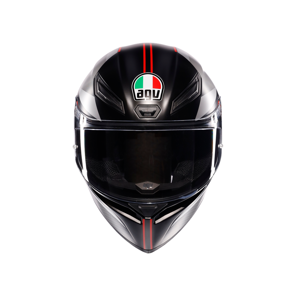 K1 S LAP MATT BLACK/GREY/RED - MOTORBIKE FULL FACE HELMET E2206