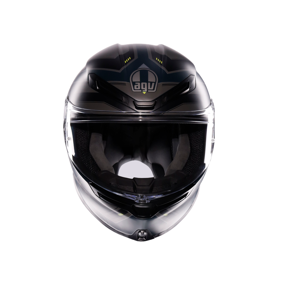 K6 S ENHANCE MATT GREY/YELLOW FLUO - MOTORBIKE FULL FACE HELMET E2206