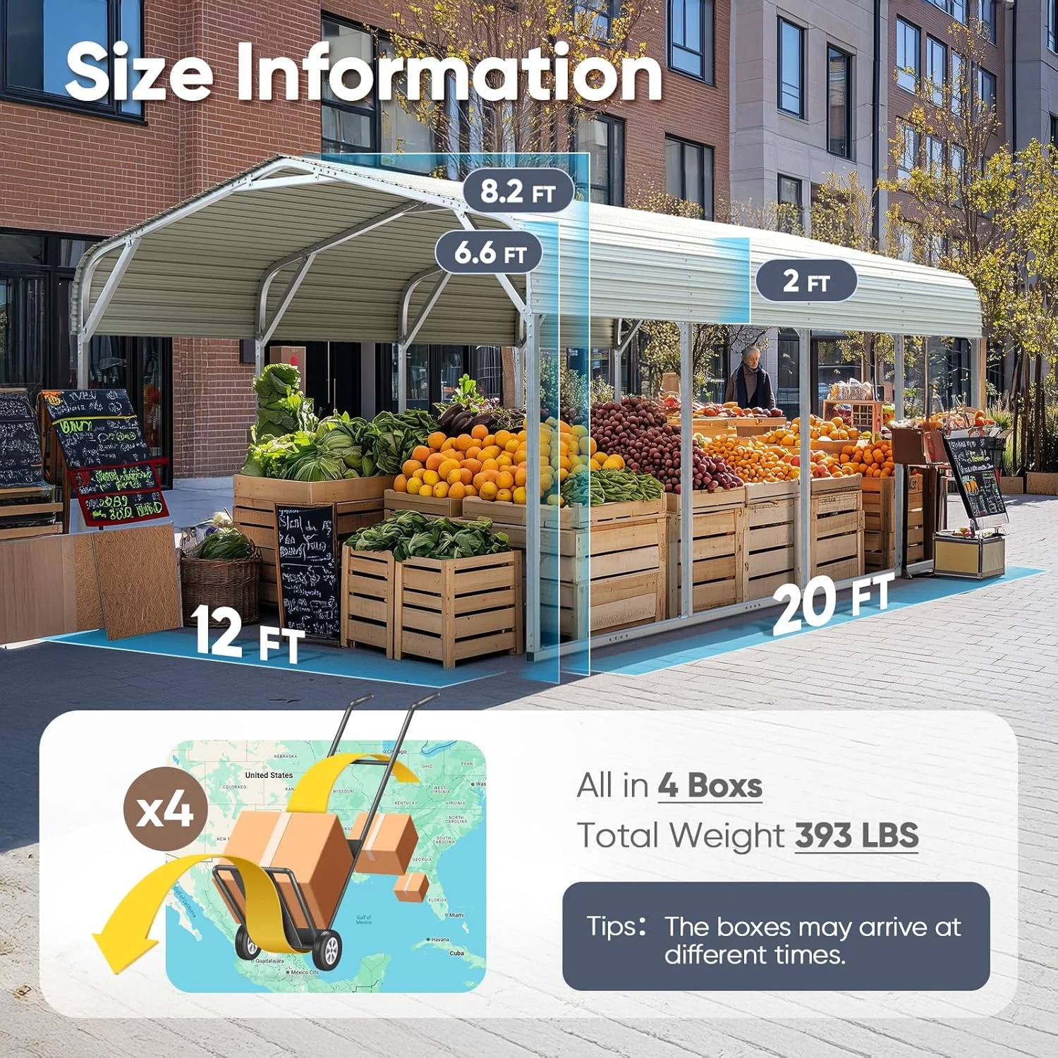 Quictent 12x20 ft Metal Roof Carport Kits Hard Top Garage Heavy Duty Steel Car Canopy