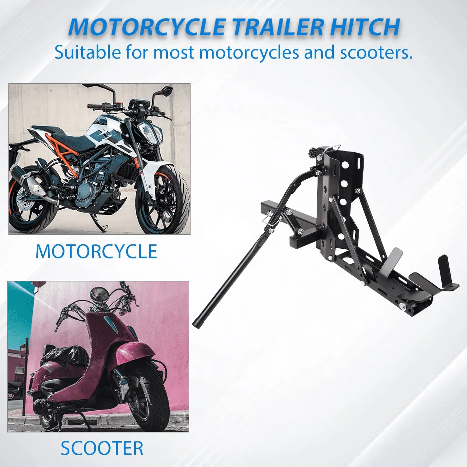 Kojem 800lb Motorcycle Trailer Hitch Carrier Tow Dolly Hauler Mount Rack 2 