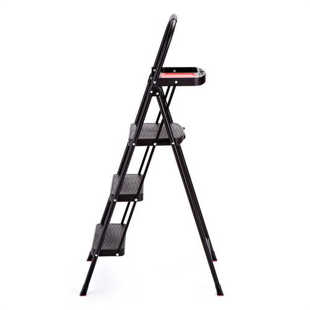 Rubbermaid RMS-3T 3-Step Steel Step Stool with Project Tray, 225 lb. Cap.