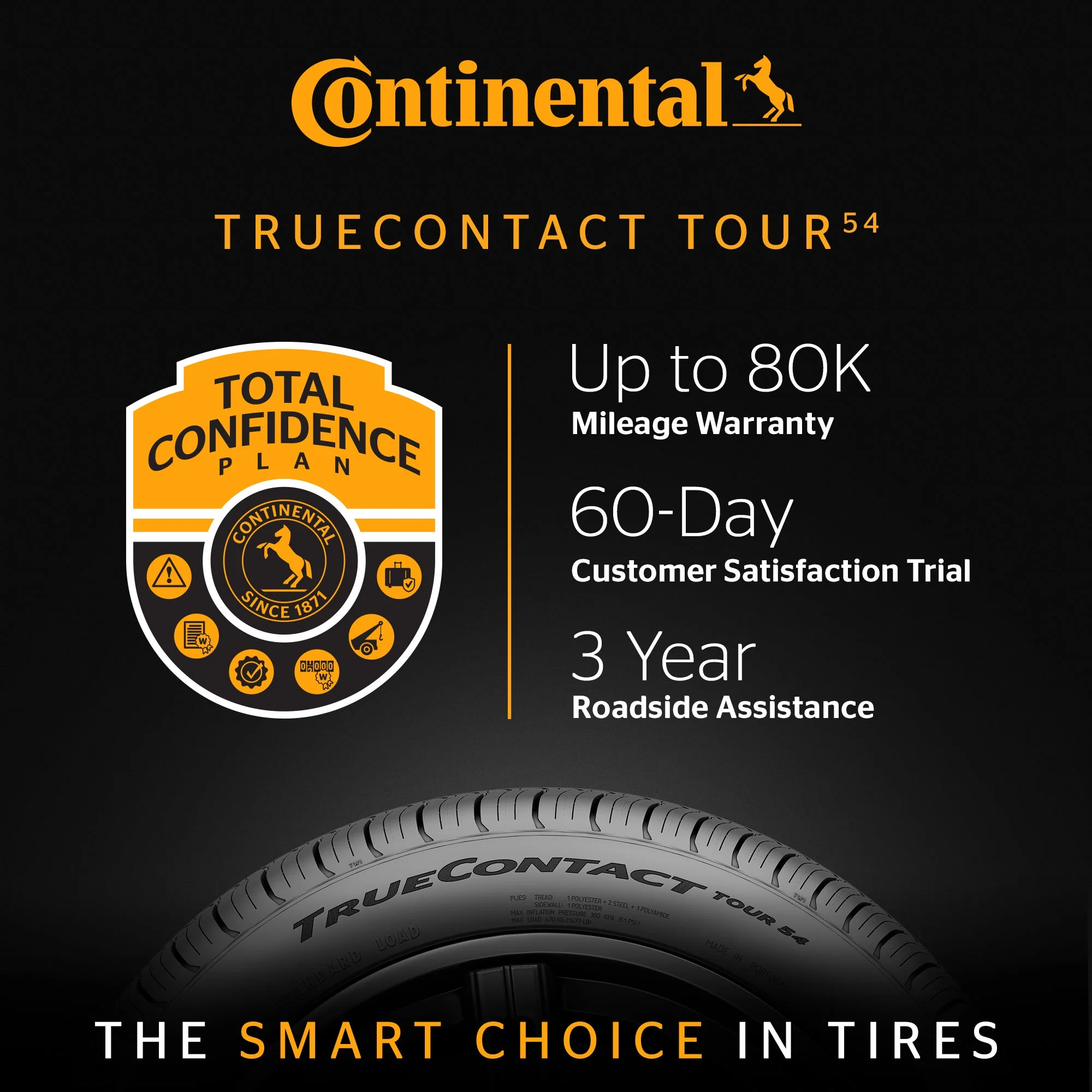 Continental TrueContact Tour 54 All Season 225/60R16 98H Passenger Tire
